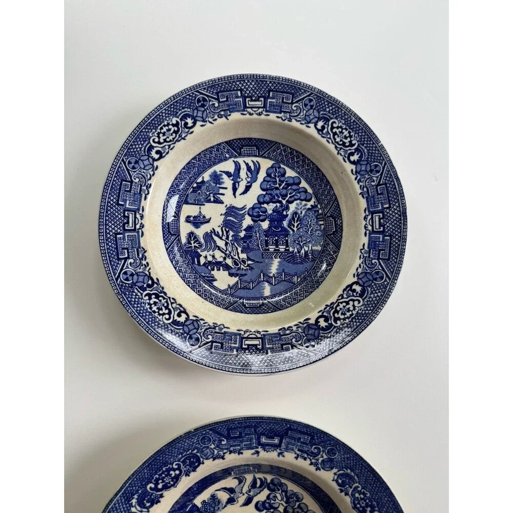 Blue Willow 9 Inch Soup Salad Bowls Set Of 2 England See Photos & Description